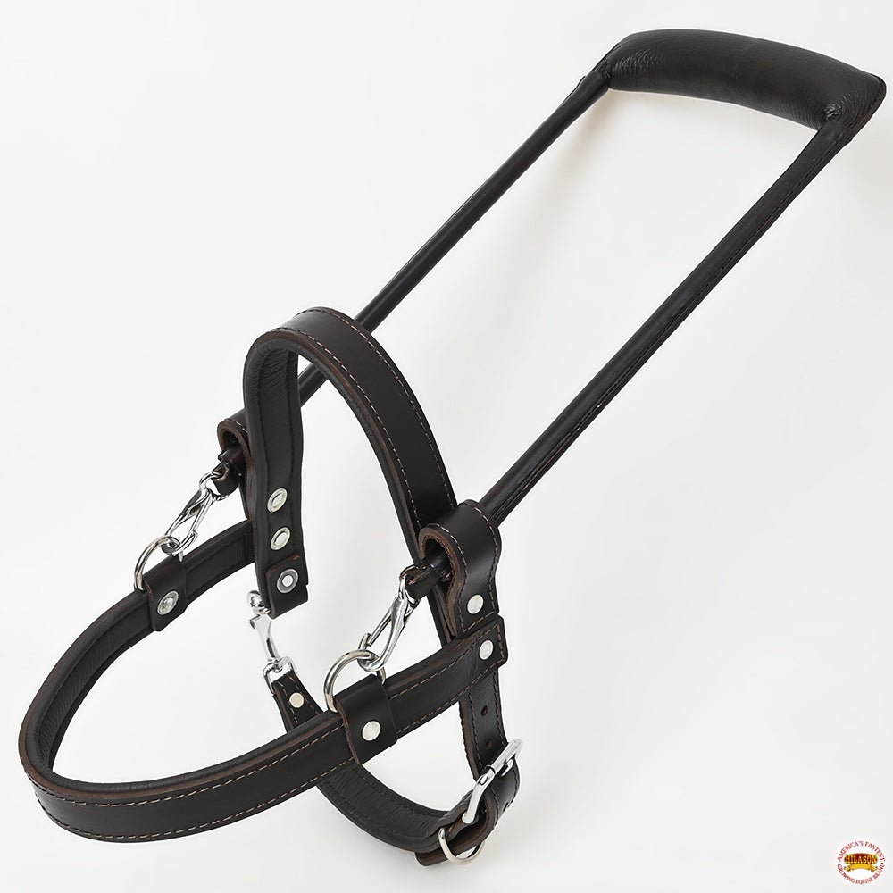 HILASON Guide Dog Harness Brown Padded Genuine Leather with Handle Brown | Dog Harness with Adjustable Straps | Dog Harness with Handle for Training | Breathable Dog Harness | Therapy Dog Harness