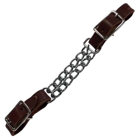 Leather Double Chain Curb Strap
