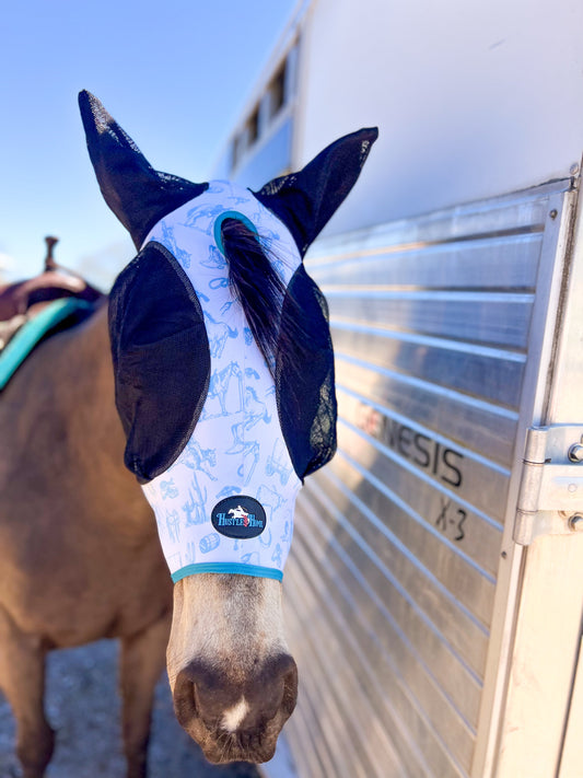 Turquoise Bronc Fly Mask