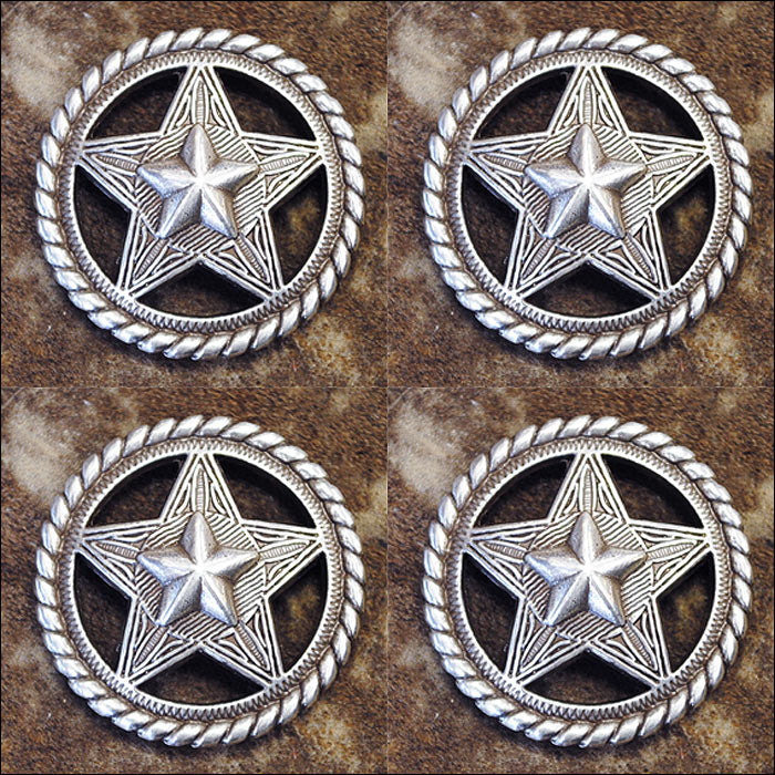 1.5 In Western Nickle Plated Round Conchos Hilason