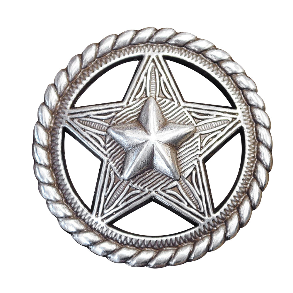 1.5 In Western Nickle Plated Round Conchos Hilason