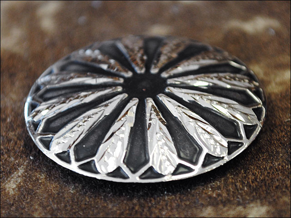 1.25 Inch HILASON Western Screw Back Concho Black Saddle & Tack