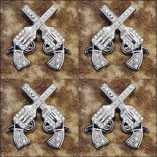 Western Screw Back Concho Crystal Bling Cross Pistol Saddle Cowgirl
