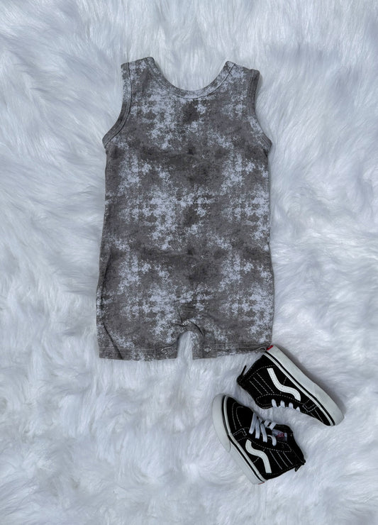 Grey Tie Dye Tank Top Romper (FINAL SALE)