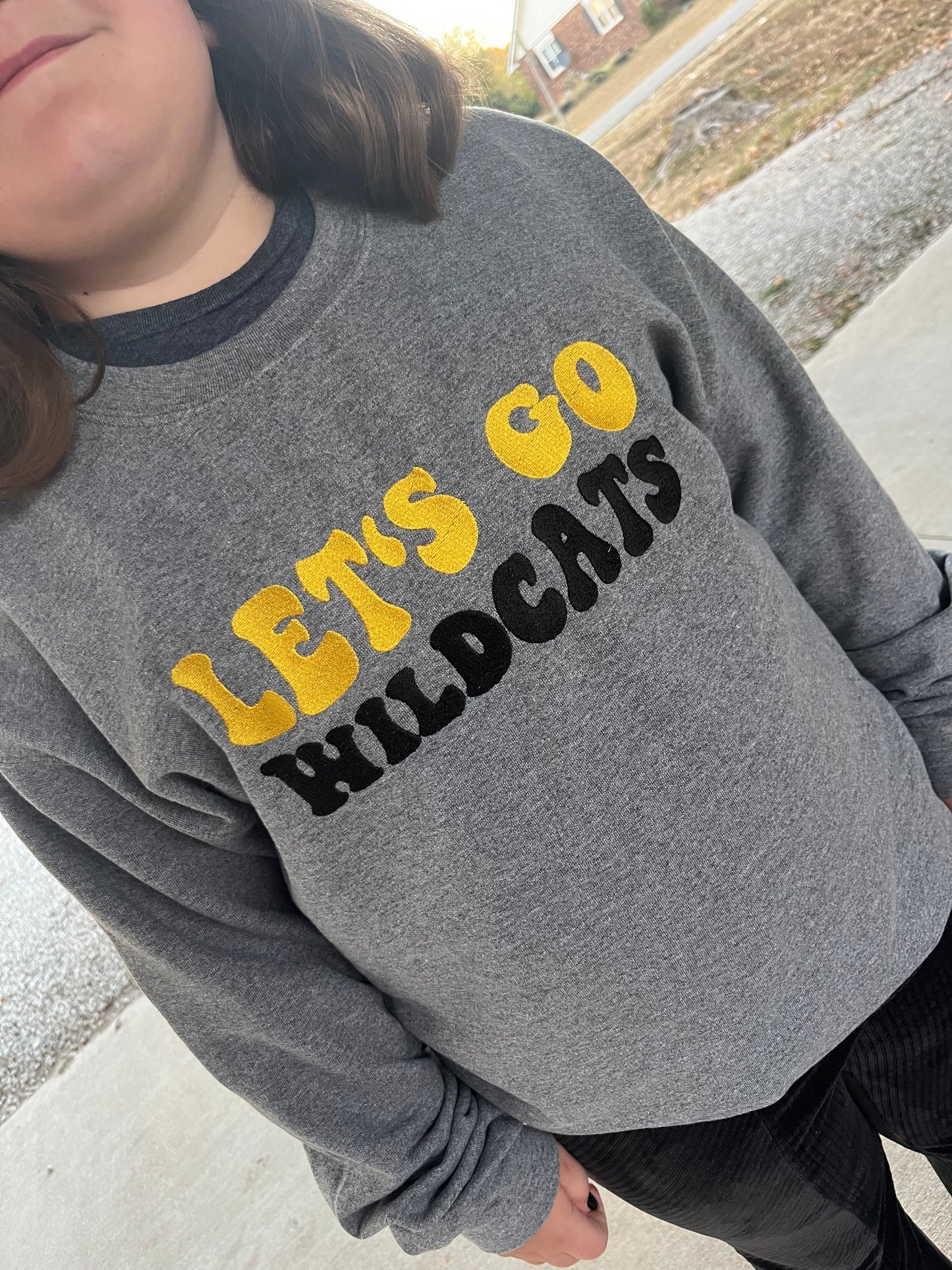 Let's Go Wildcates Embroidered Pullover