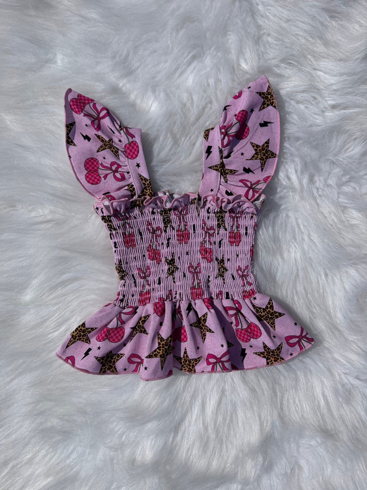 Newborn Wild Cherry Scrunch Top  (FINAL SALE)