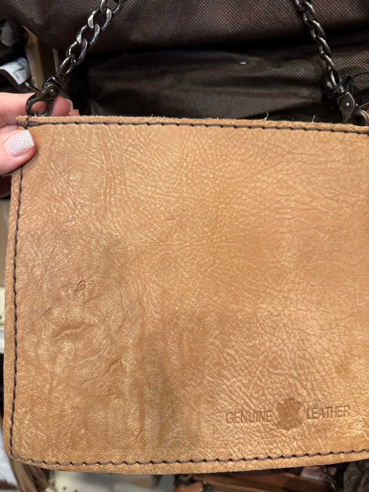 Tooled Horse Chain Crossbody Purse