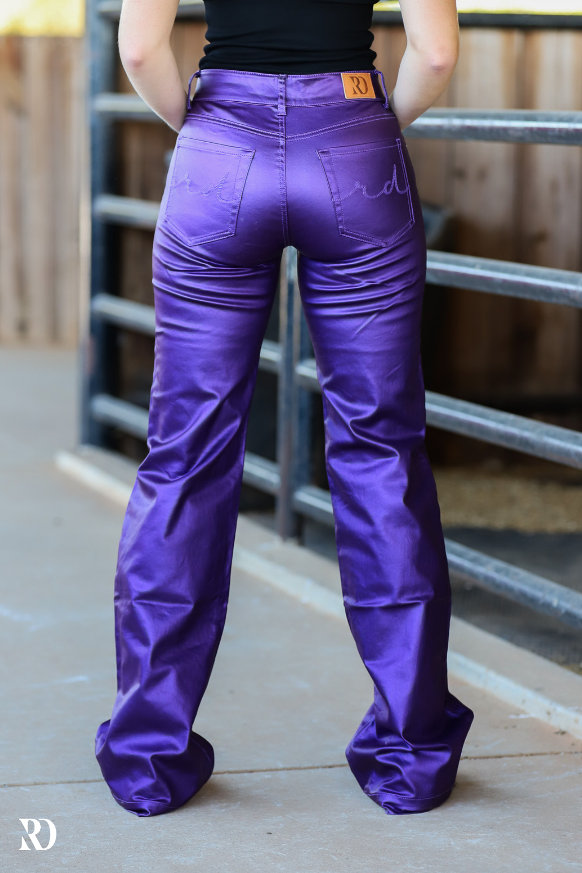 SIGNATURE TROUSERS - PURPLE METALLIC