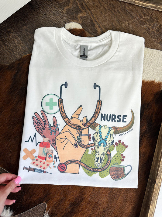 Western Nurse TEE, CREWNECK or QUARTER ZIP