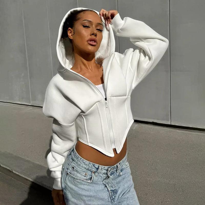 Sculpted Fit Midriff Hoodie - Stylish and Comfortable Gym Hoodie for Women