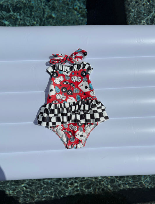 Wild Card Ruffled Swim Suit (FINAL SALE)