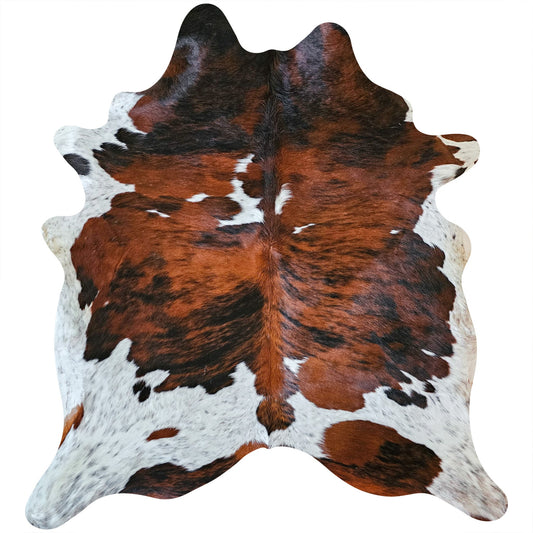 Cowhide Rug Tricolor Brindle Mix