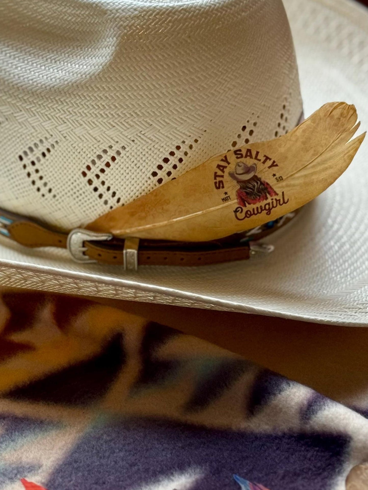 Stay Salty Cowgirl Western Hat Feather