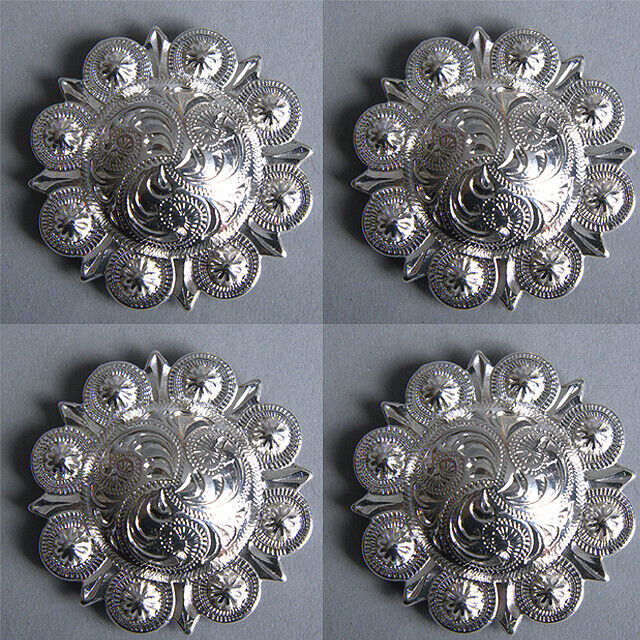 2 In. Western Nickle Plated Berry Conchos Hilason