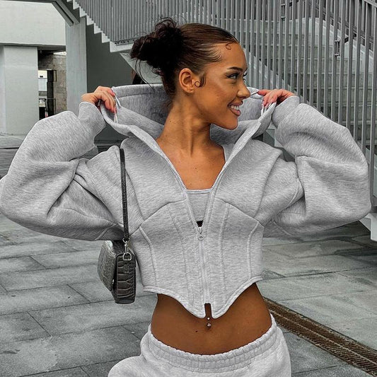 Sculpted Fit Midriff Hoodie - Stylish and Comfortable Gym Hoodie for Women