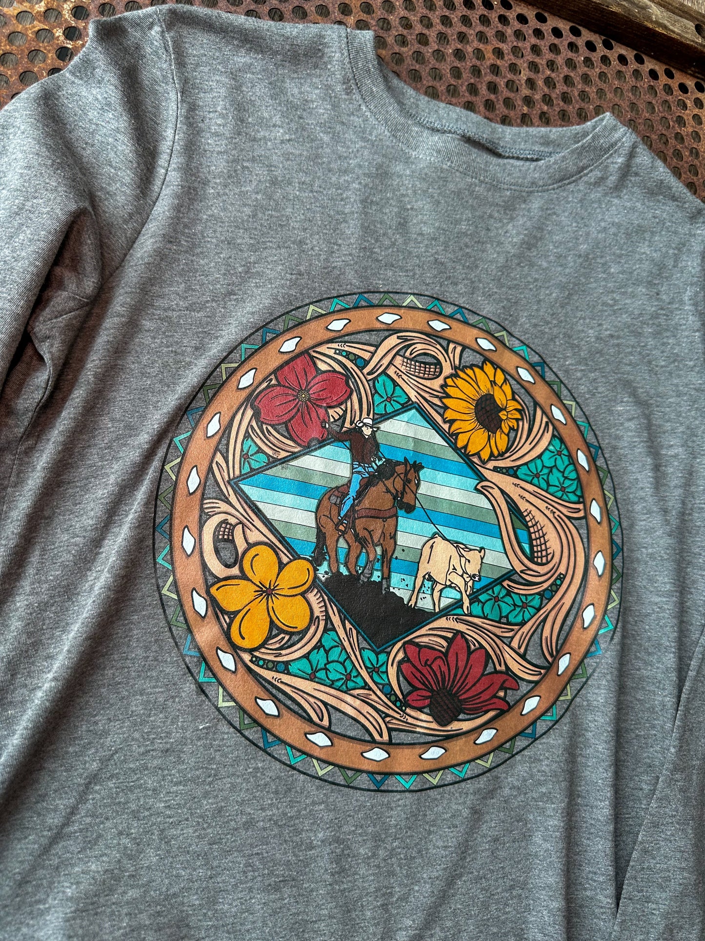 Breakaway Roper triblend long sleeve tee in grey