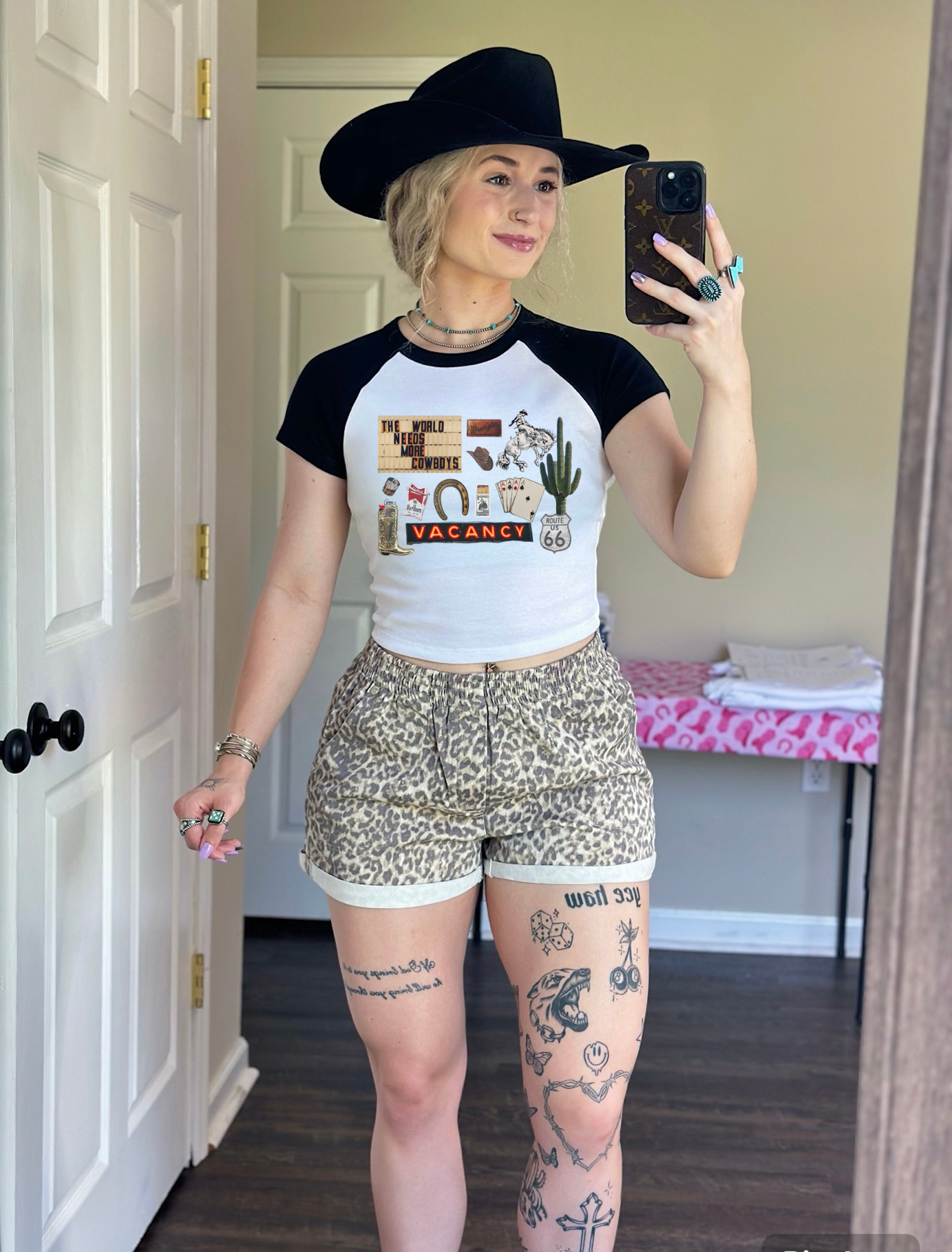 Cowboy Collage Baby Tee