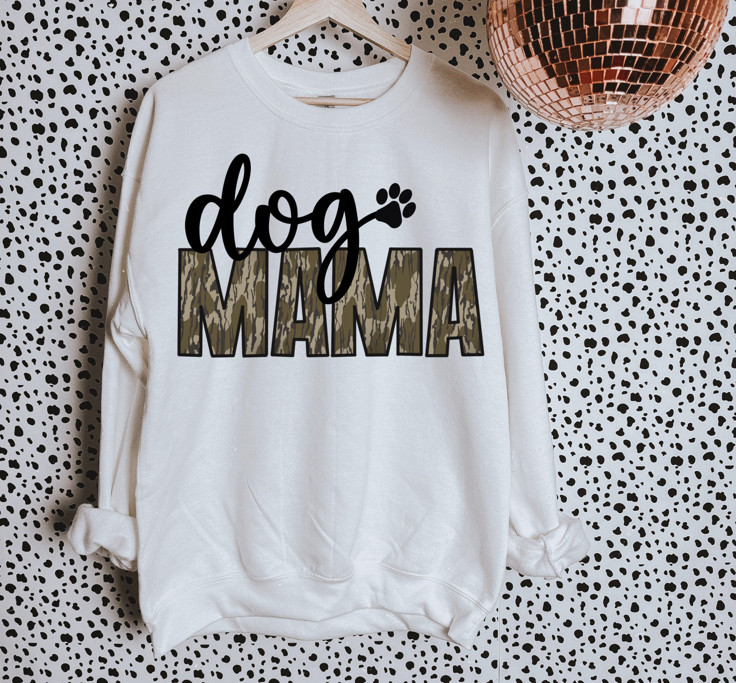 Camo Dog Mama TEE or CREWNECK