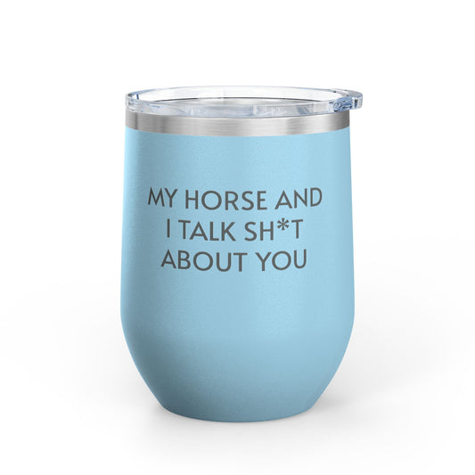 Wine Tumbler, 12oz - Horse And I Talk - Pastels