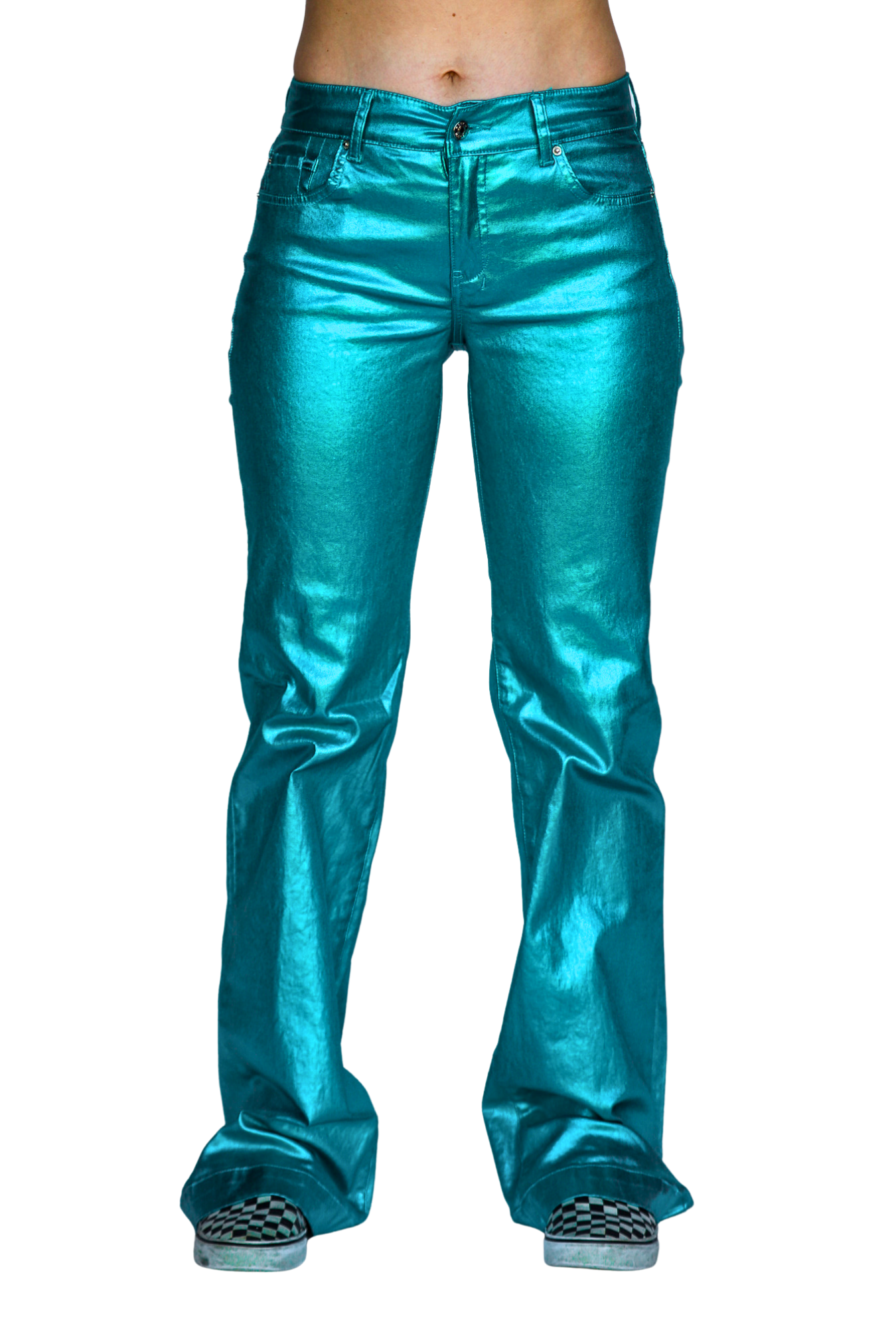 SIGNATURE TROUSERS - TURQUOISE METALLIC