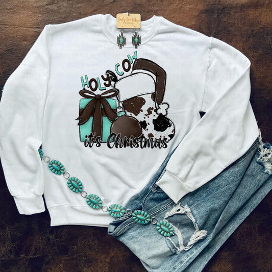 Holy Cow it’s Christmas Western Sweatshirt