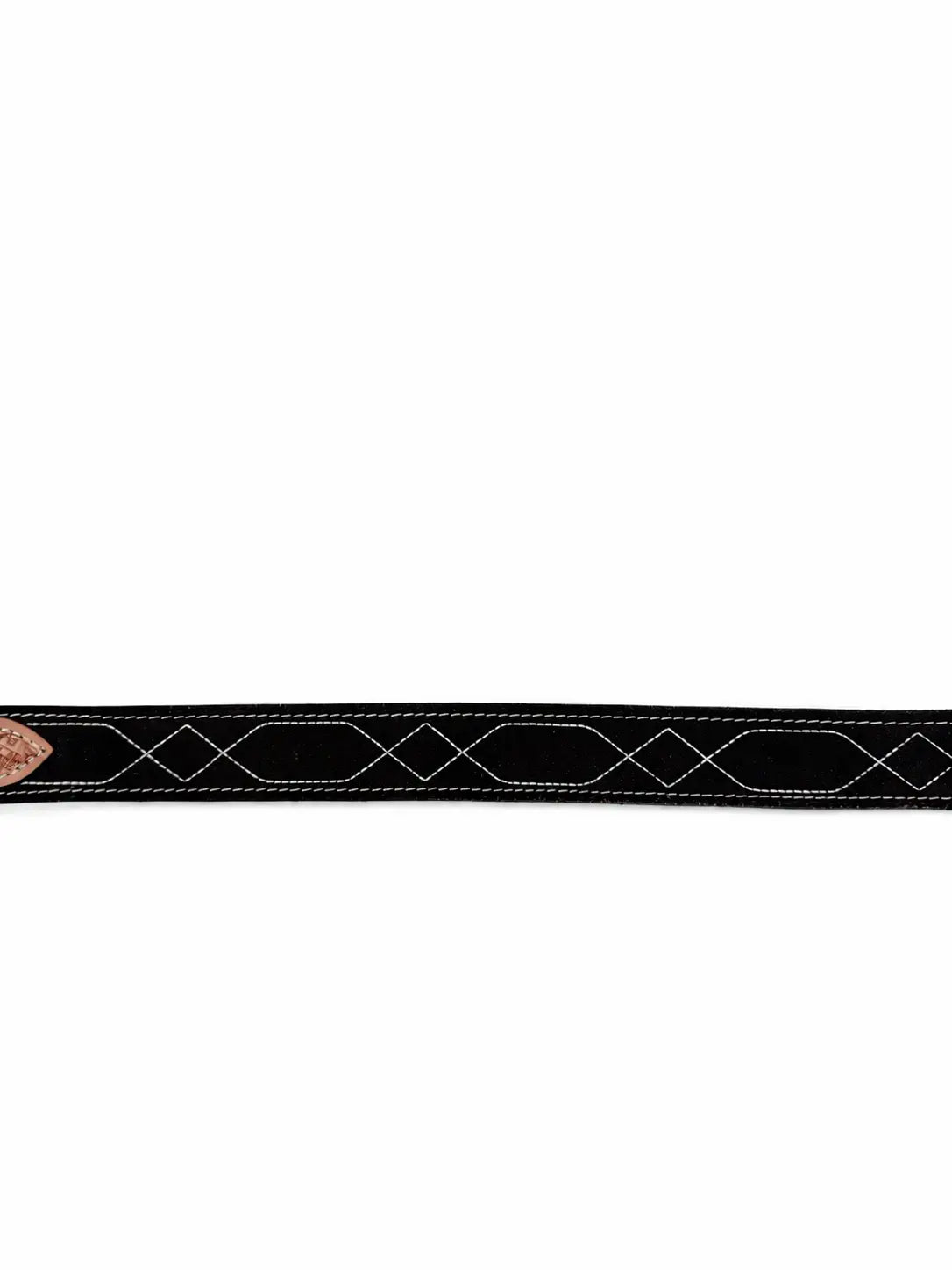 Western Stitch Genuine Suede & Hand Tooled Leather Belt -Black