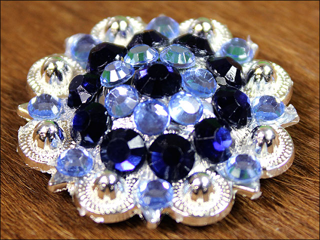 Monaq Blue Black Crystals Berry Headstall Saddle Hilason