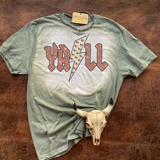 Y’all Studded Lightening Bolt Tee