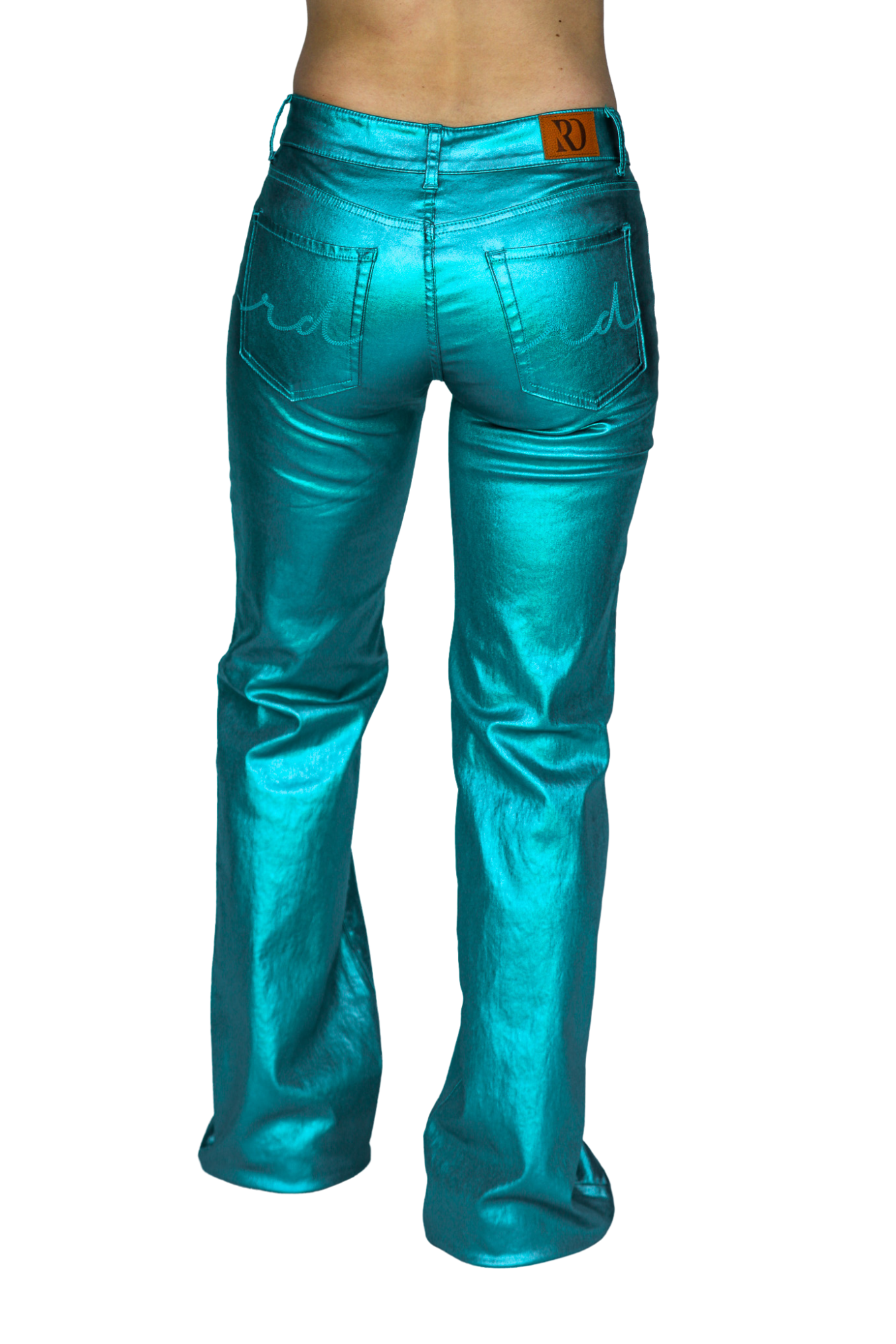 SIGNATURE TROUSERS - TURQUOISE METALLIC