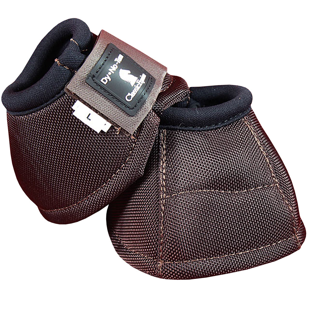 Small Classic Equine Dyno Horse No Turn Bell Boots Pair Chocolate
