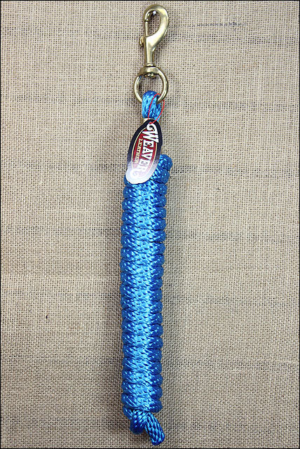 Hurricane Blue Weaver Tack Horse Poly Lead Rope W/ Solid Brass 225 Snap