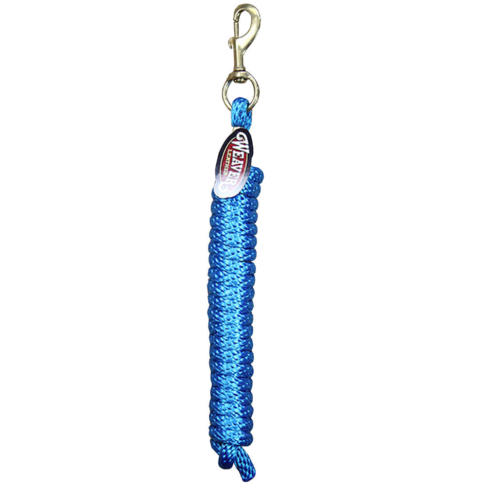 Hurricane Blue Weaver Tack Horse Poly Lead Rope W/ Solid Brass 225 Snap