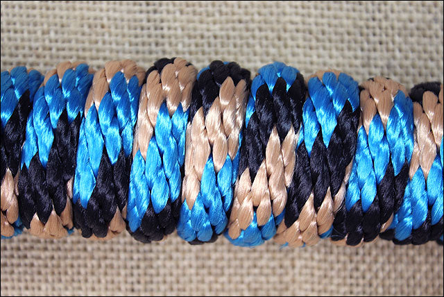 Black Turquoise Tan Weaver Tack Horse Poly Lead Rope W/ Solid Brass 225 Snap