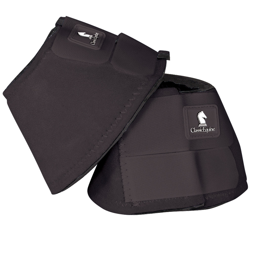 Black Classic Equine Neoprene Horse Bell Boots Shock Absorbing