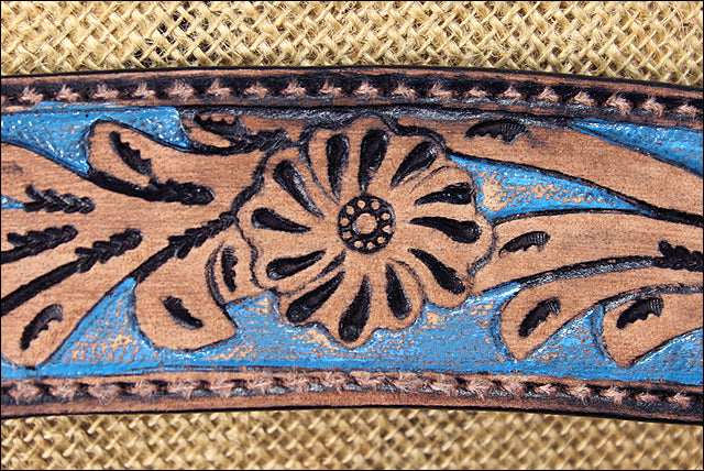 Hilason Western Horse Breast Collar Headstall American Leather Brown Turquoise