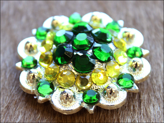 1.5 In Lemon Green Crystals Berry Silver Bling Headstall Saddle Hilason