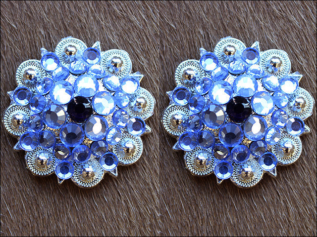 Hilason Western Berry Conchos Glass Rhinestones Bling 1.5" Tack Cowgirl