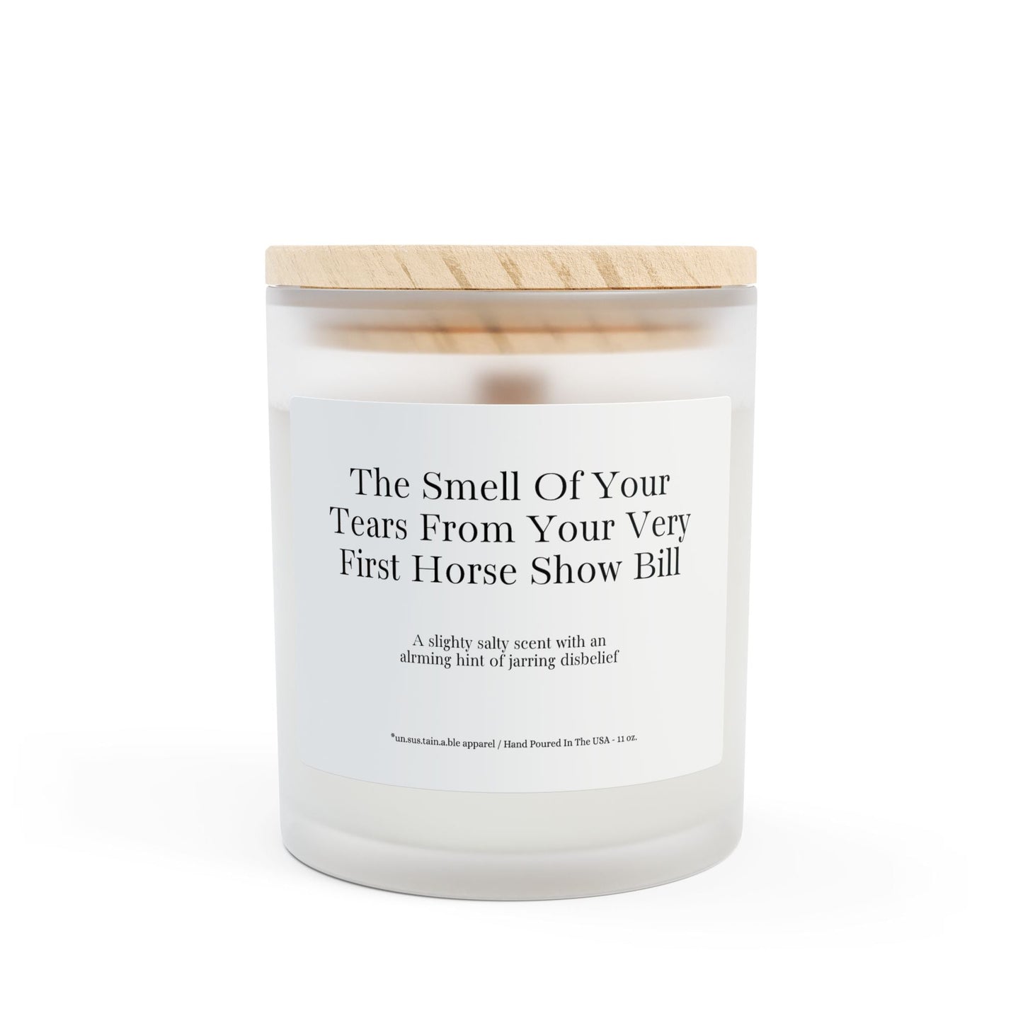 Frosted Glass Candle, 11oz - First Horse Show Bill