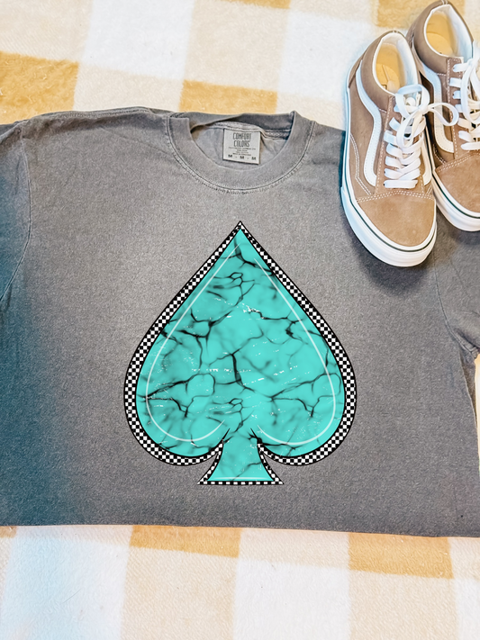 Turquoise Gamble Graphic Tee