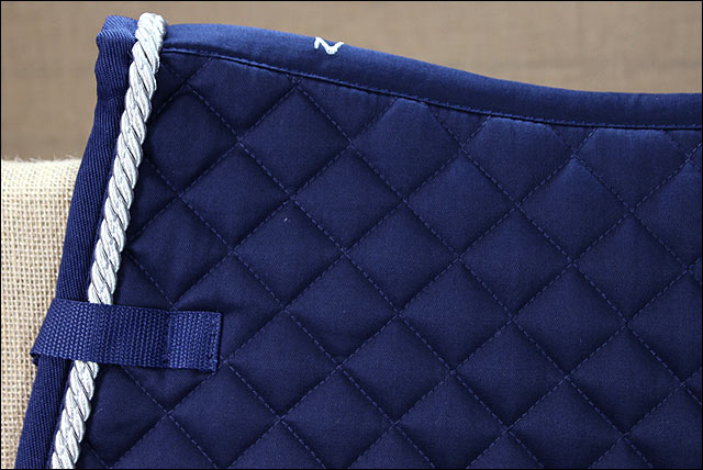 Full Size Horze Silver Cord All Purpose Horse Cotton Saddle Pad Dark Blue