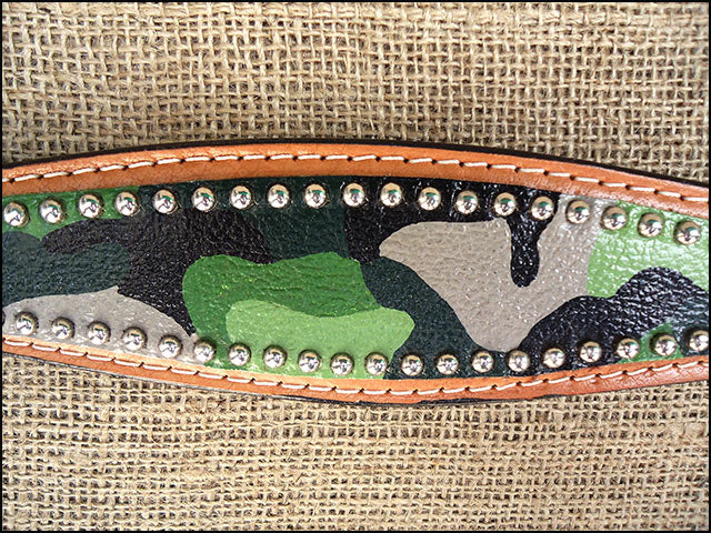 HILASON Western Horse Leather Headstall & Breast Collar Set Camo