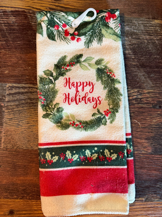 Happy Holiday kitchen towel