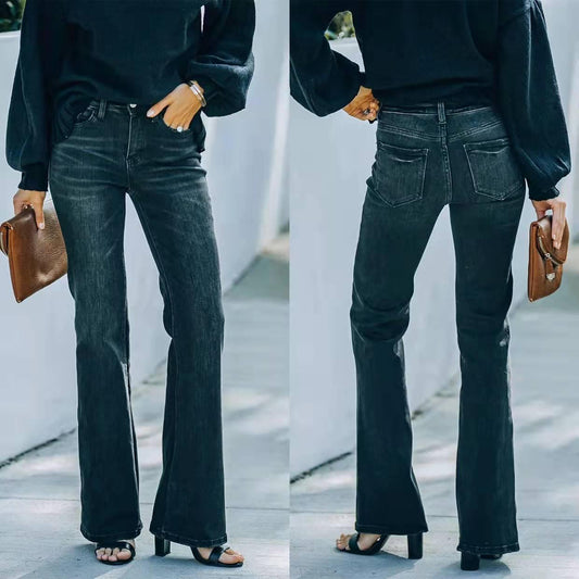 High Waist Black Pencil Jeans – Perfect Fit for Cowgirls