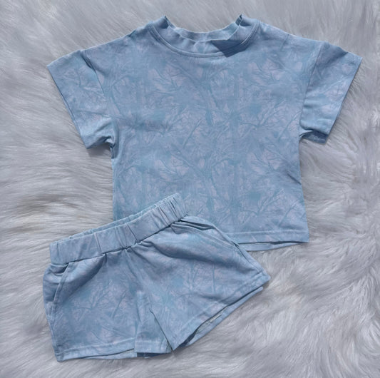Blue camo short set  (FINAL SALE)