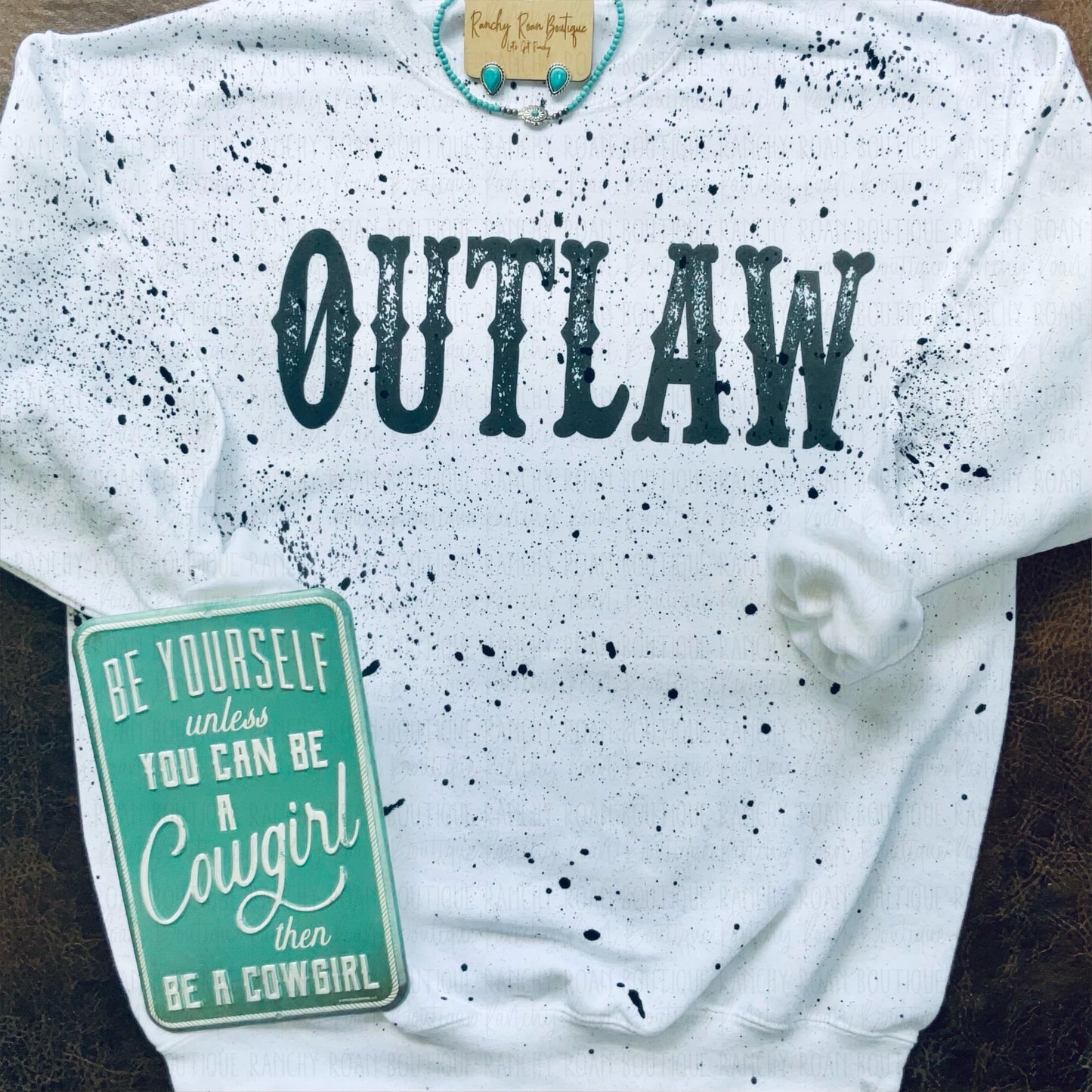Outlaw Distressed Western Sweatshirt