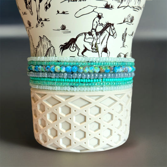 Turquoise Trails Tumbler Bracelet Stack