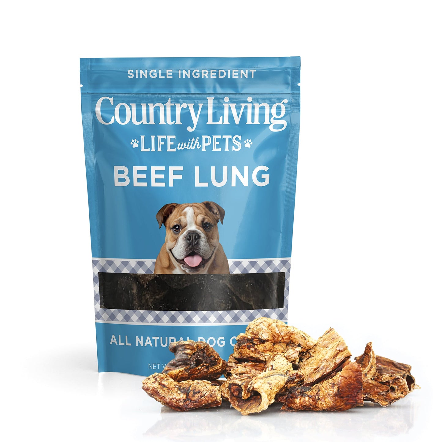 Country Living 4”-6” Beef Lung Slices Dog Treats – 8oz Bag – 100% Natural, Single-Ingredient, High-Protein, Grain-Free Dog Treats – Crunchy & Lightweight