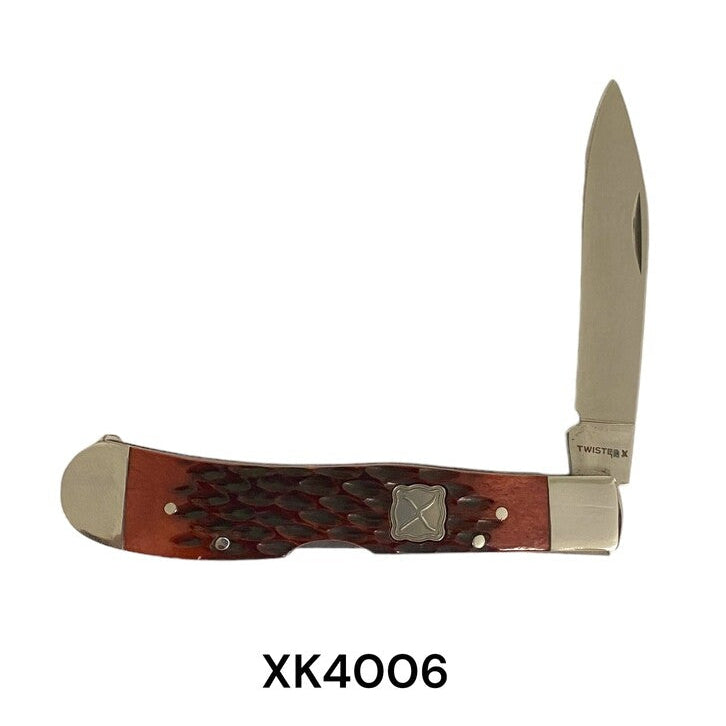 TWISTED X  KNIFES- 4 1/4" CLOSED ROOT BEER
