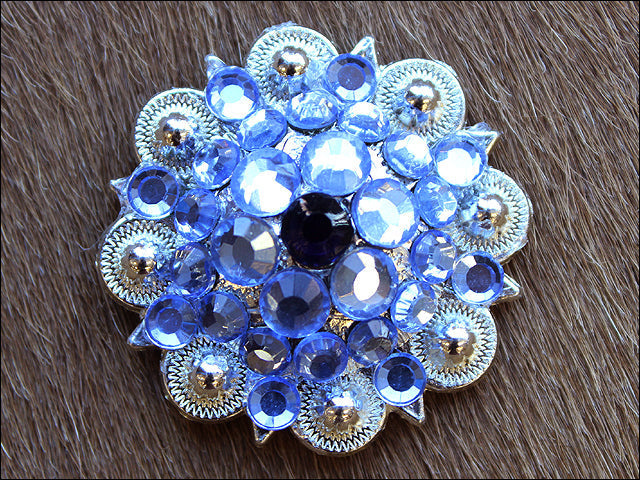 1.25 Inch Amythyst Montana Crystals Berry Silver Bling Saddle Cowgirl