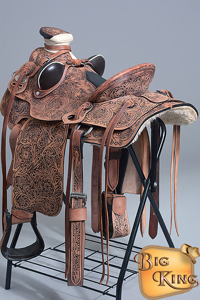 17 In Western Horse Saddle American Leather Wade Ranch Roping Dark Brown Hilason